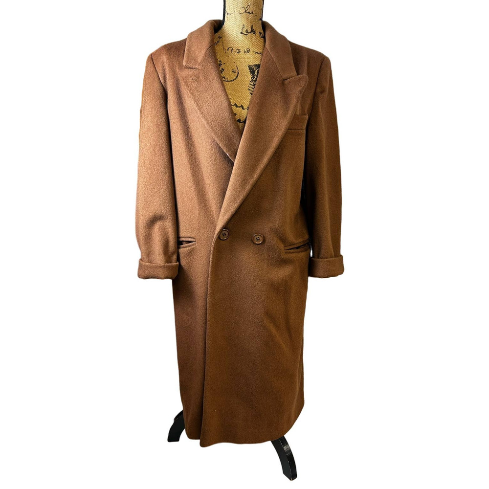 Vintage Wool Brown Womens Trench Coat Womens Size Large